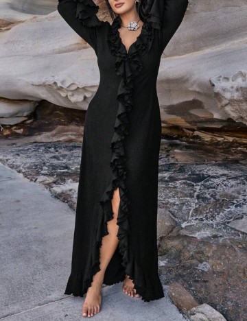 Rochie maxi Shein Curve+, negru