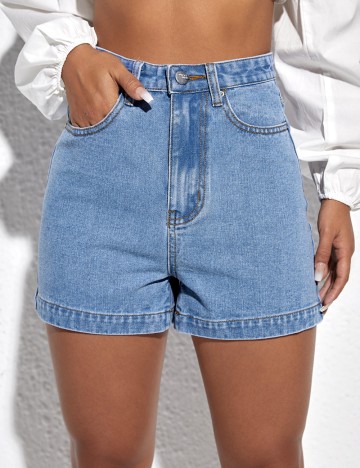 Pantaloni scurți de blugi Shein, albastru