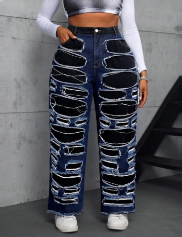 Jeans Shein Curve+, albastru