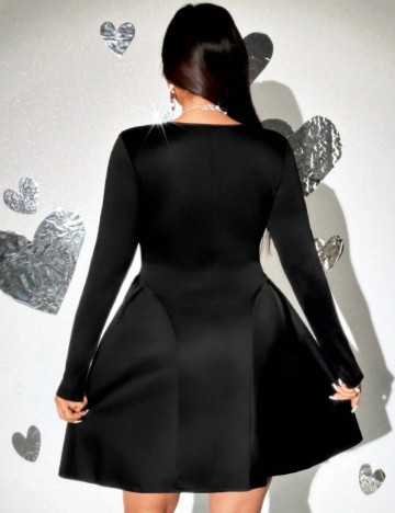 Rochie mini Shein Curve+, negru