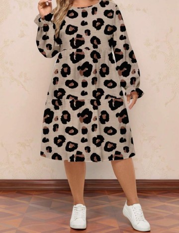 Rochie midi Shein Curve+, mix culori