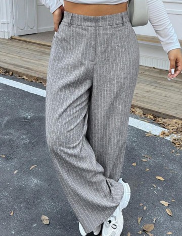 Pantaloni Shein Curve+, gri