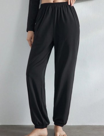 Pantaloni de pijama Shein, negru