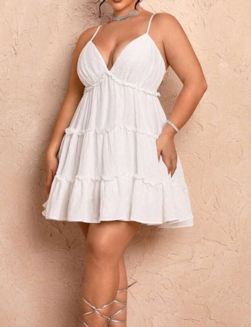 Rochie mini Shein Curve+, alb