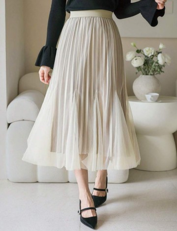 Fustă midi DAZY by Shein, bej