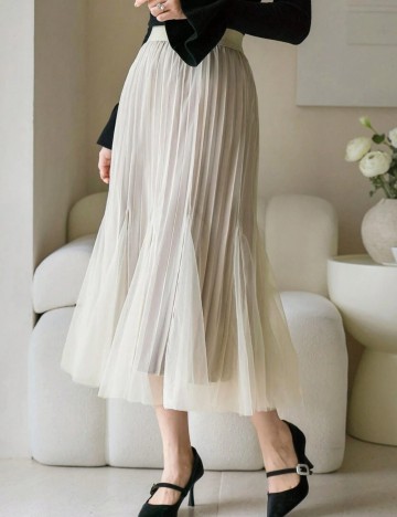 Fustă midi DAZY by Shein, bej