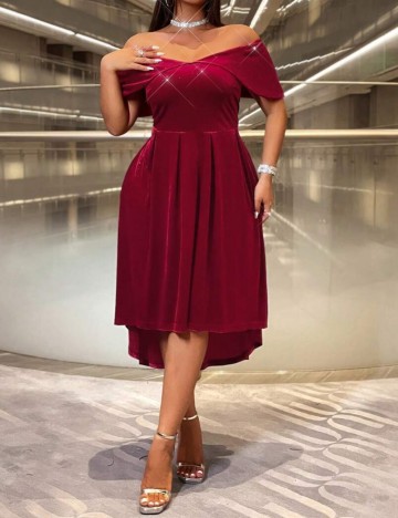 Rochie de ocazie Shein Curve+, vișiniu