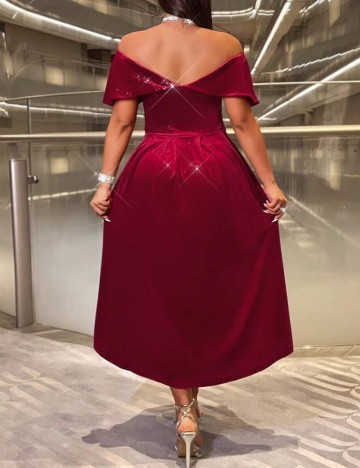 Rochie de ocazie Shein Curve+, vișiniu