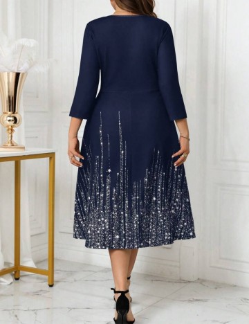 Rochie midi Shein Curve+, bleumarin
