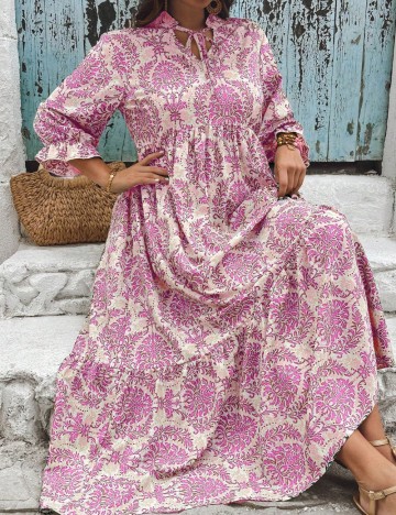 Rochie maxi Shein Curve+, mix culori