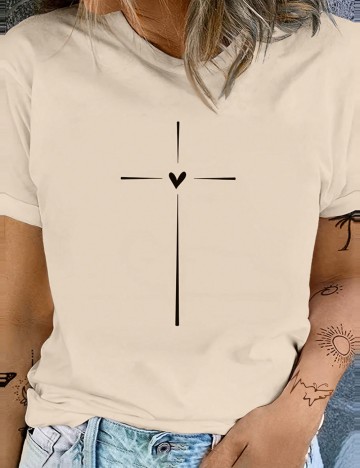 Tricou Shein, bej