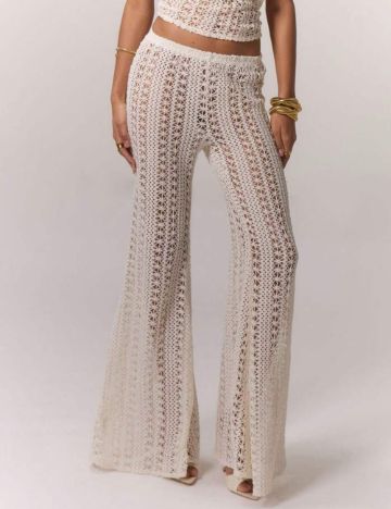 Pantaloni de plajă Shein, crem