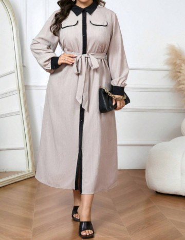 Rochie midi Shein Curve+, bej