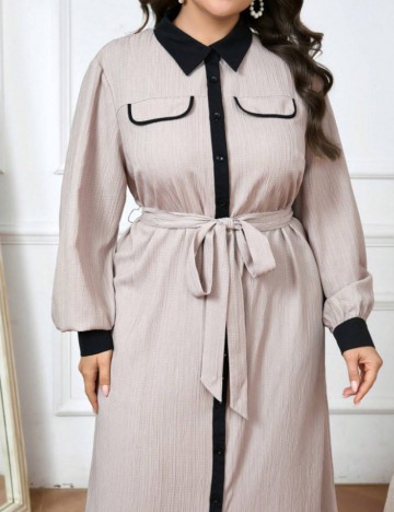 Rochie midi Shein Curve+, bej
