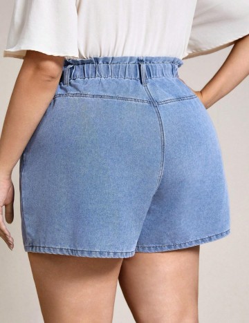 Pantaloni scurți Shein Curve+, albastru