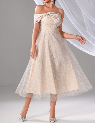 Rochie de ocazie Shein, bej