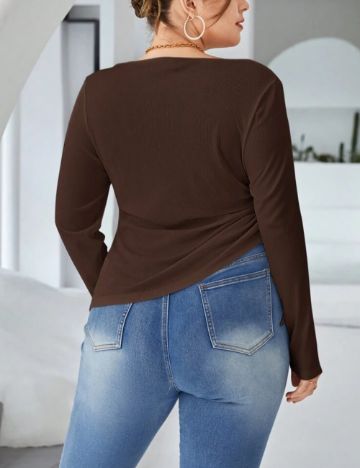 Bluză Shein Curve+, maro
