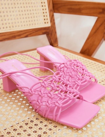 Sandale Cu Toc PRETTYLITTLETHING, roz