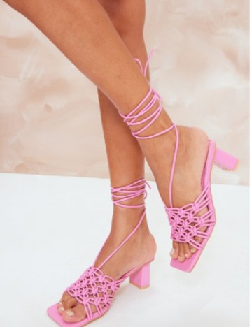 Sandale Cu Toc PRETTYLITTLETHING, roz