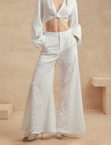 Pantaloni Shein, alb