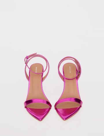 Sandale PRETTYLITTLETHING, roz metalic