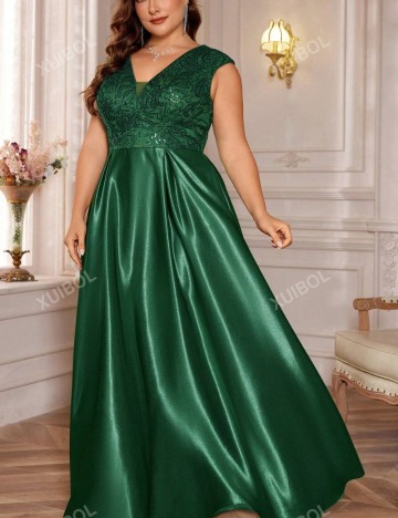 Rochie maxi Shein Curve+, verde