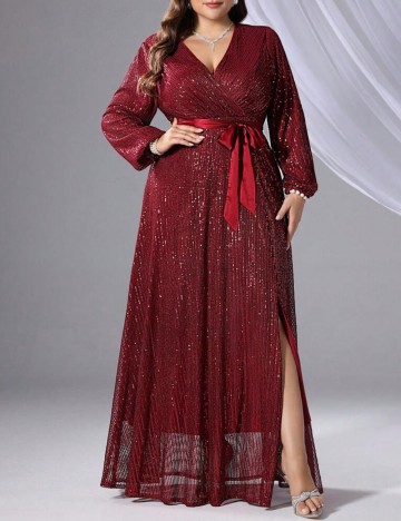 Rochie de ocazie Shein Curve+, vișiniu