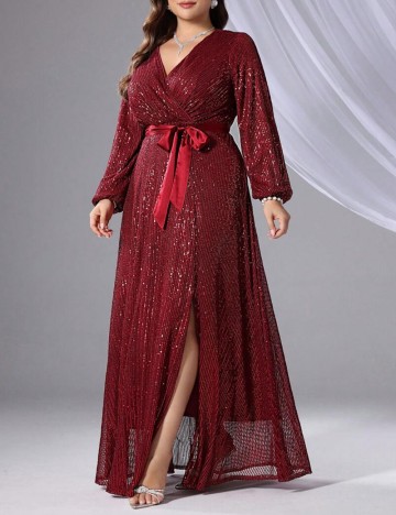 Rochie de ocazie Shein Curve+, vișiniu