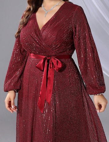 Rochie de ocazie Shein Curve+, vișiniu