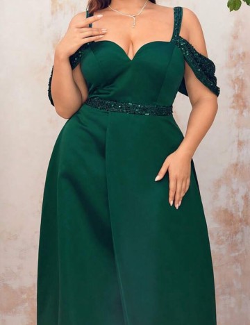 Rochie de ocazie Shein Curve+, verde
