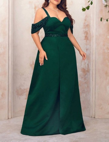 Rochie de ocazie Shein Curve+, verde