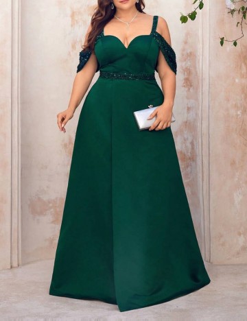 Rochie de ocazie Shein Curve+, verde