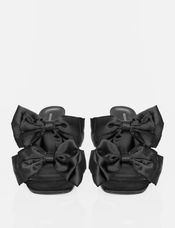 Saboți cu toc PRETTYLITTLETHING, negru