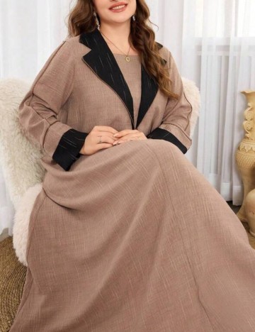 Rochie maxi Shein Curve+, bej