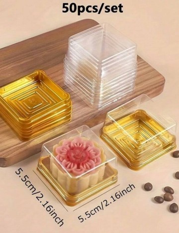 Set cutii transparente pentru fursecuri Shein, mix culori