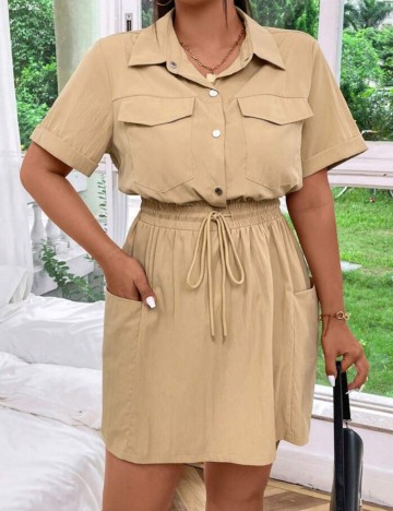 Rochie mini Shein Curve+, bej