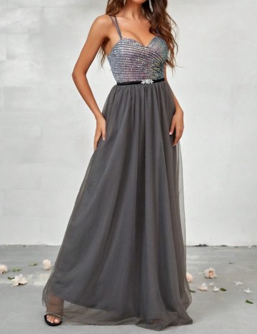 Rochie de ocazie SHEIN Belle, gri
