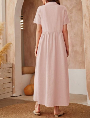 Rochie maxi Shein, roz pudra