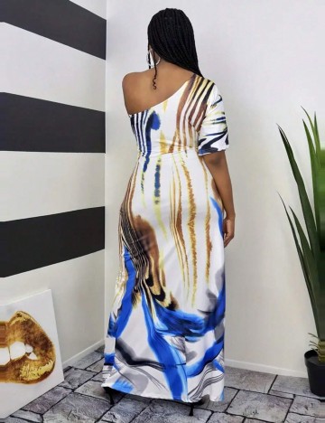 Rochie maxi Shein Curve+, mix culori