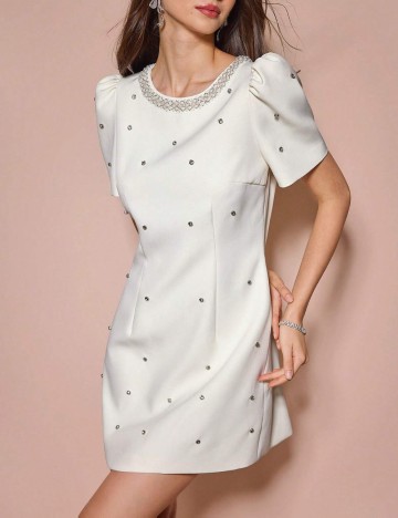 Rochie de ocazie Shein, crem