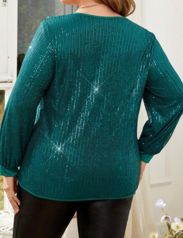 Bluză Shein Curve+, verde
