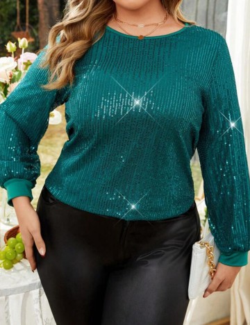Bluză Shein Curve+, verde