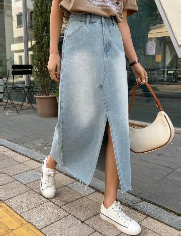 Fustă de blugi DAZY by Shein, albastru
