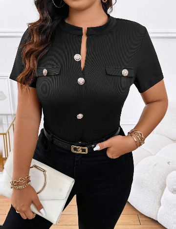Tricou Shein Curve+, negru