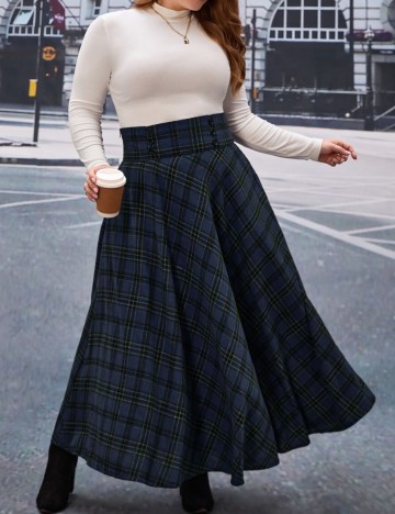 Fustă maxi Shein Curve+, mix culori
