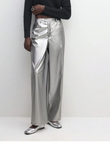 Pantaloni Shein, argintiu