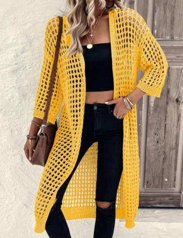 Cardigan Shein, galben