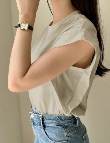 Tricou DAZY by Shein, bej