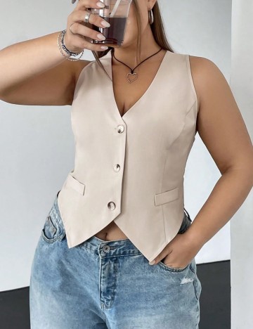 Vestă Shein Curve+, bej