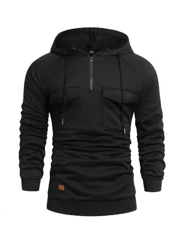 Hanorac MANFINITY by Shein, negru